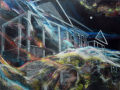Veil Nebula : Mill Valley School, acrylic on canvas, 36” x 48”, 2012