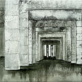 Site Report 4, acrylic on canvas, 12" x 12", 2009, from the Urban Archaeology series by Pat Stanley